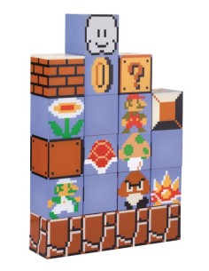 Lámpara de Led Paladone Súper Mario Bros Modelo Bloques