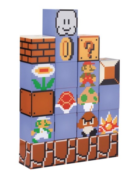 Lámpara de Led Paladone Súper Mario Bros Modelo Bloques