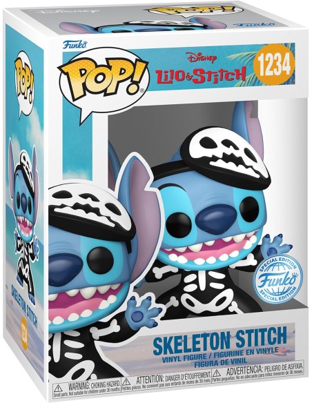 Figura Funko Pop! Lilo & Stitch Stitch Esqueleto Modelo 1234 | 66330 Edición Especial de Funko