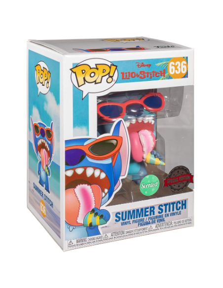 Figura Funko Pop! Lilo & Stitch Summer Stitch Modelo 636 | 46089 Edición Especial Perfumado