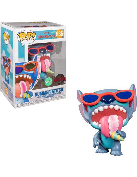 Figura Funko Pop! Lilo & Stitch Summer Stitch Modelo 636 | 46089 Edición Especial Perfumado