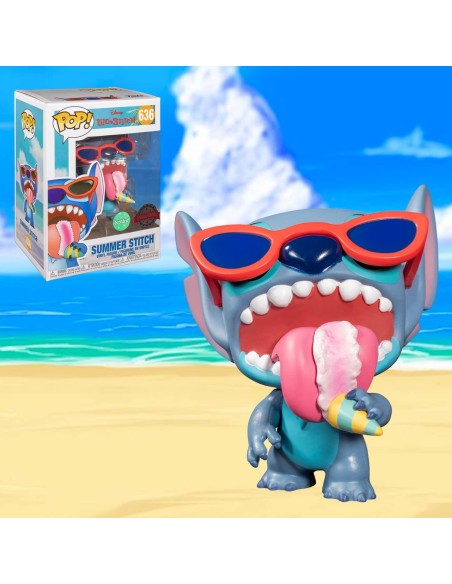Figura Funko Pop! Lilo & Stitch Summer Stitch Modelo 636 | 46089 Edición Especial Perfumado