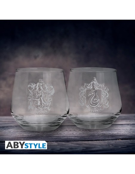 Set de 2 Vasos Abystyle Harry Potter Modelo Gryffindor & Slytherin