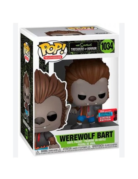 Figura Funko Pop! Televisión Los Simpsons La Casa del Árbol del Terror Bart Hombre Lobo Modelo 1034 | 50144 Edición Limitada
