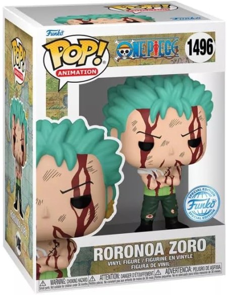 Figura Funko Pop! Animación One Piece Roronoa Zoro Modelo 1496 | 76879 Edición Especial de Funko Outlet Caja Dañada