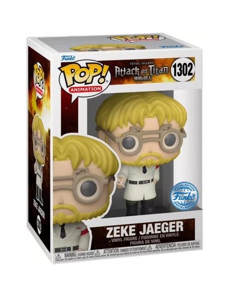 Figura Funko Pop! Animación El Ataque de los Titanes Zeke Jaeger Modelo 1302 | 66465 Edición Especial