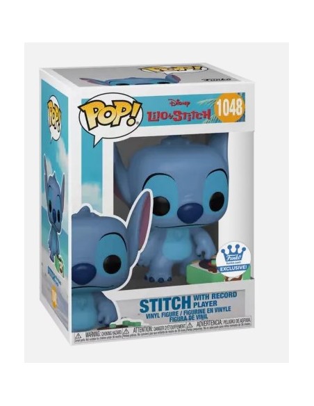 Figura Funko Pop! Disney Lilo y Stitch Stitch con Tocadiscos Modelo 1048 | 55616 Edición Exclusiva de Funko