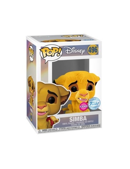 Figura Funko Pop! Disney Simba Modelo 496 | 74130 Edición Especial Flocked