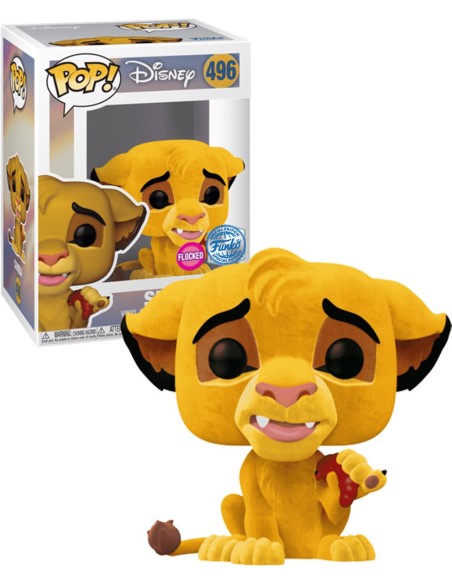 Figura Funko Pop! Disney Simba Modelo 496 | 74130 Edición Especial Flocked