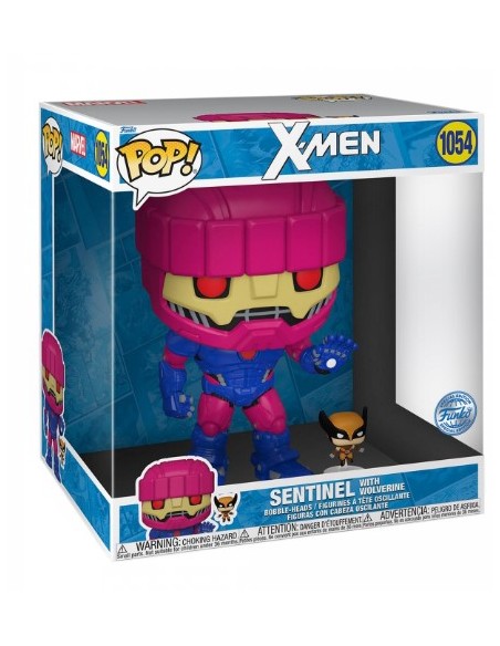 Figura Funko Pop! Marvel Sentinel con Lobezno Modelo 1054 | 66636 Gigante 25 cms Edición Especial de Funko