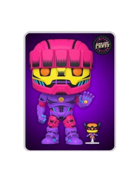 Figura Funko Pop! Marvel Sentinel con Lobezno Modelo 1054 | 66636 Gigante 25 cms Edición Limitada Chase Black Light