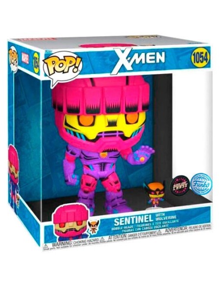 Figura Funko Pop! Marvel Sentinel con Lobezno Modelo 1054 | 66636 Gigante 25 cms Edición Limitada Chase Black Light
