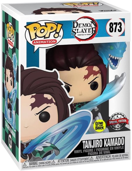 Figura Funko Pop! Demon Slayer Tanjiro Kamado Modelo 873 | 49680 Edición Especial Brilla en la Oscuridad