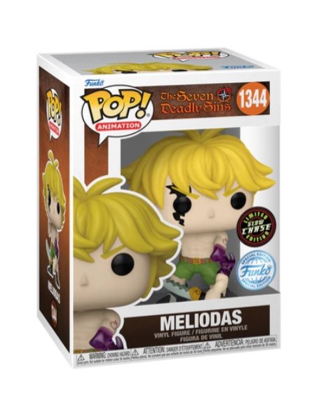 Figura Funko Pop! Animación The Seven Deadly Sins Meliodas Modelo 1344 | 63132 Edición Limitada Chase Brilla en la Oscuridad