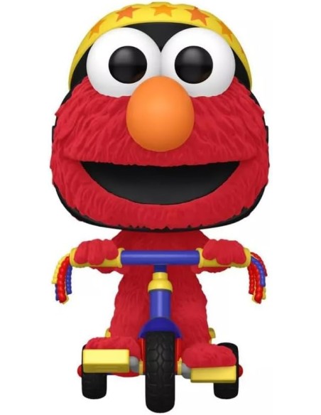 Figura Funko Pop! Rides Barrio Sésamo Elmo en Triciclo Modelo 309 | 76781 Edición Especial Flocked