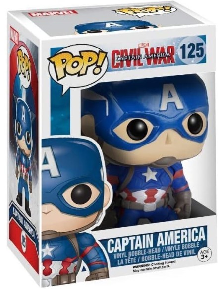 Figura Funko Pop! Marvel Capitán América Civil War Capitán América Modelo 125 | 07223 | Outlet | Caja Dañada