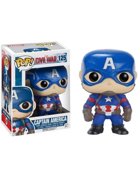 Figura Funko Pop! Marvel Capitán América Civil War Capitán América Modelo 125 | 07223 | Outlet | Caja Dañada
