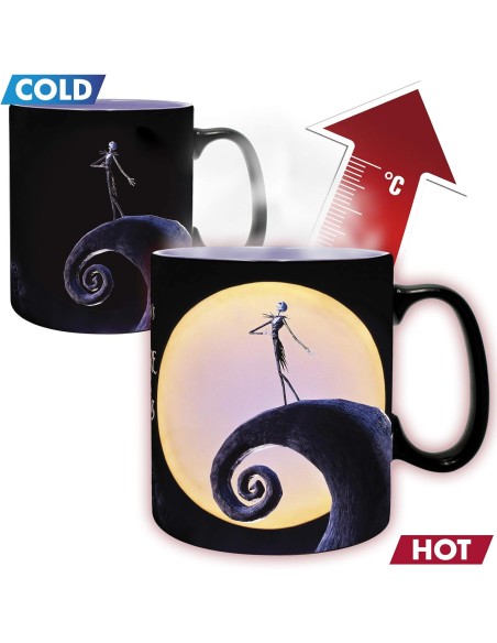 Taza Térmica de Cerámica Abystyle Pesadilla Antes de Navidad Modelo Jack & Luna