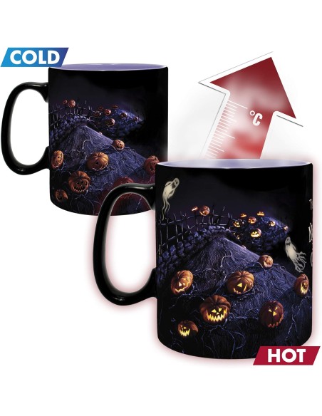 Taza Térmica de Cerámica Abystyle Pesadilla Antes de Navidad Modelo Jack & Luna