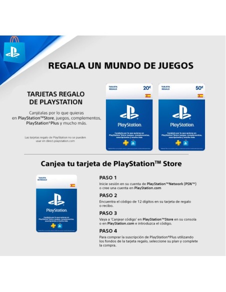 Tarjeta de Regalo Playstation Store 50€ España | Producto Digital