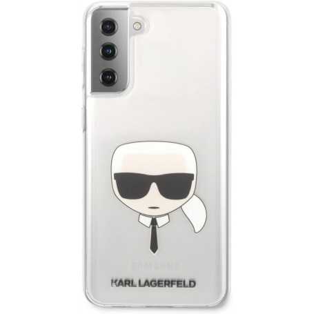Funda Rígida Karl Lagerfeld para Samsung Galaxy S21 Plus diseño cara de Karl Transparente KLHCS21MKTR | Genial | Outlet