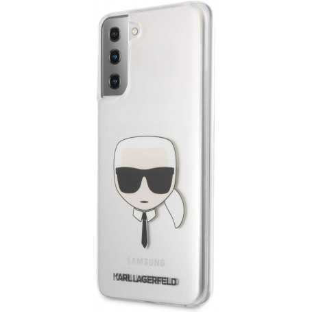 Funda Rígida Karl Lagerfeld para Samsung Galaxy S21 Plus diseño cara de Karl Transparente KLHCS21MKTR | Genial | Outlet