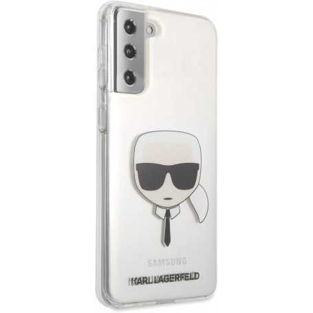 Funda Rígida Karl Lagerfeld para Samsung Galaxy S21 Plus diseño cara de Karl Transparente KLHCS21MKTR | Genial | Outlet