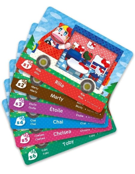 Amiibo Cartas Amiibo Animal Crossing New Leaf y Sanrio Sobre de 6 Cartas