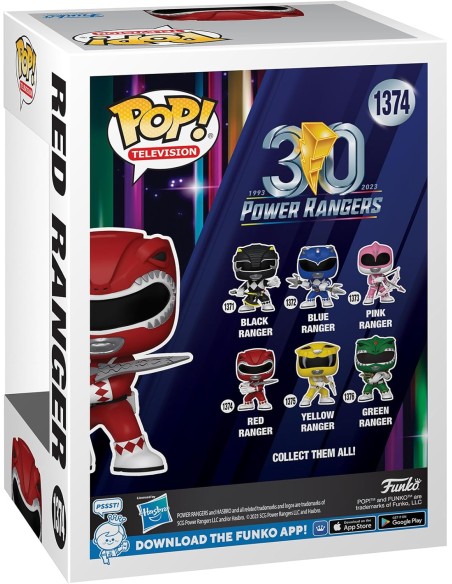 Figura Funko Pop! Power Rangers Rojo 30 Aniversario Modelo 1374 | 72157