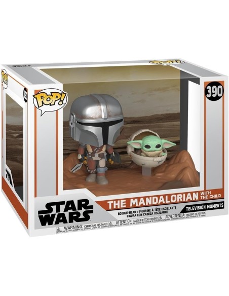 Figura Funko Pop! Star Wars Mandalorian con Grogu Modelo 390 | 49930