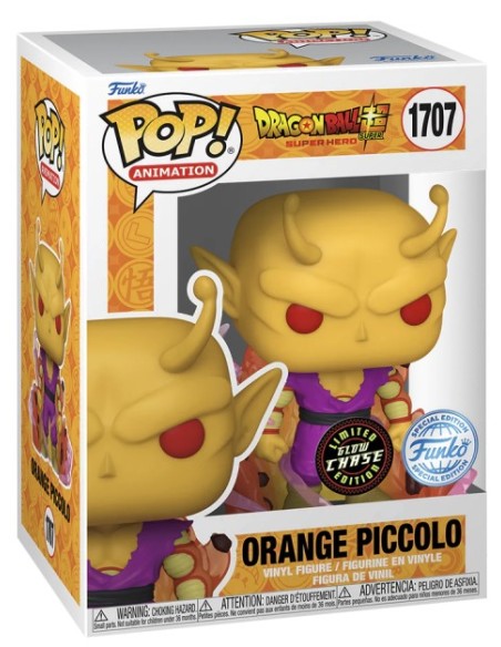 Figura Funko Pop! Dragon Ball Super SH Piccolo Naranja Modelo 1707 | 77956 Edición Especial Chase Brilla en la oscuridad