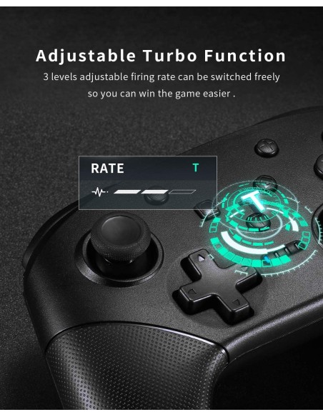 Mando Fenner Inalámbrico Pro para Para Nintendo SwitchNegro Rojo Azul
