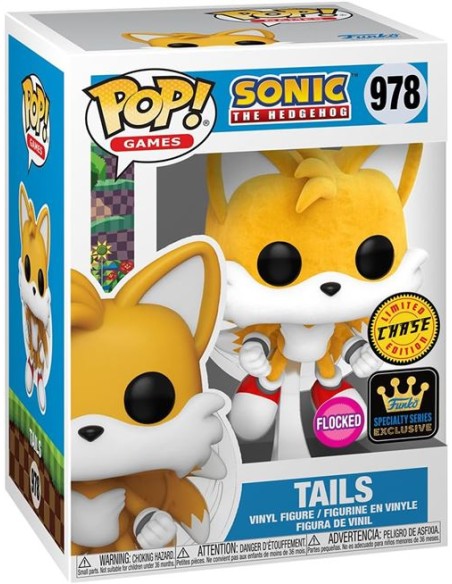Figura Funko Pop! Juegos Sonic The Hedgehog Tails Volando Modelo 978 | 82617 Edición Exclusiva Chase Flocked