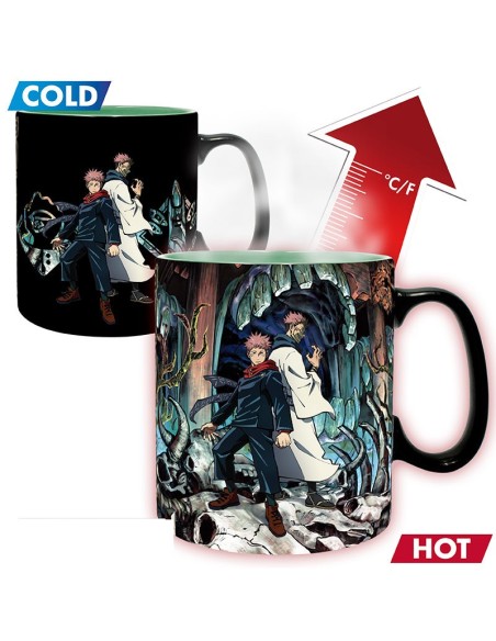 Taza Térmica de Cerámica Abystyle Jujutsu Kaisen Modelo Itadori y Sukuna