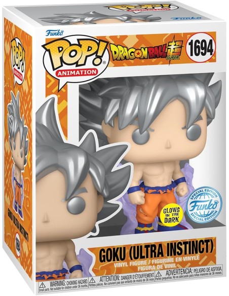 Figura Funko Pop! Dragon Ball Goku Ultra Instinto Modelo 1694 | 82107 Edición Especial Glow in the Dark