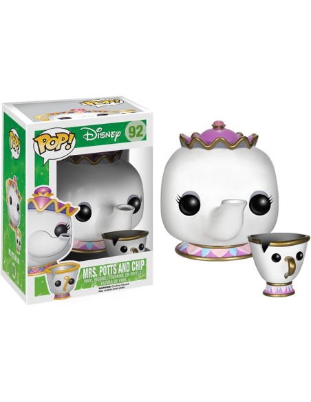 Figura Funko Pop! Disney Bella y Bestia Sra. Potts y Chip Modelo 92 | 03898
