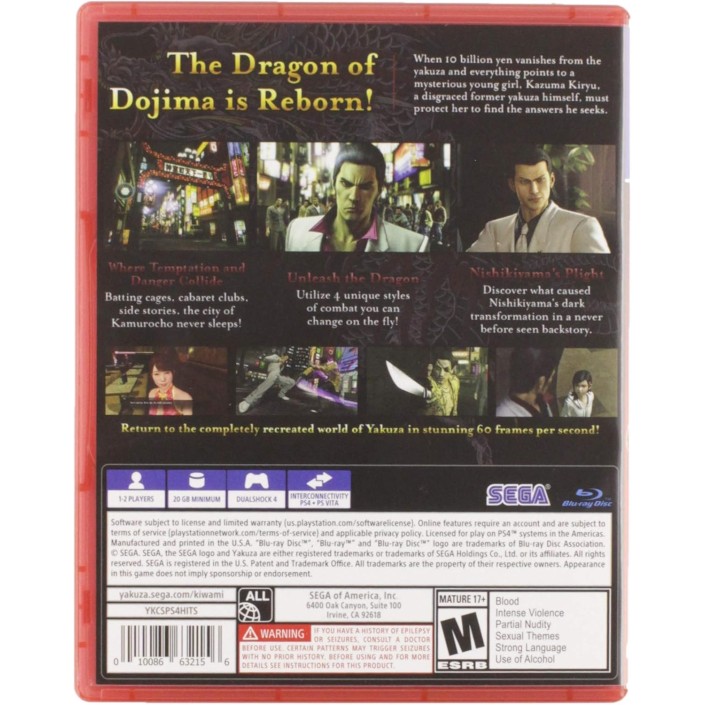 Juego Yakuza Kiwami Playstation Hits para...