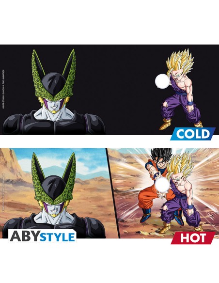 Taza Térmica de Cerámica Abystyle Dragon Ball Modelo Gohan y Célula
