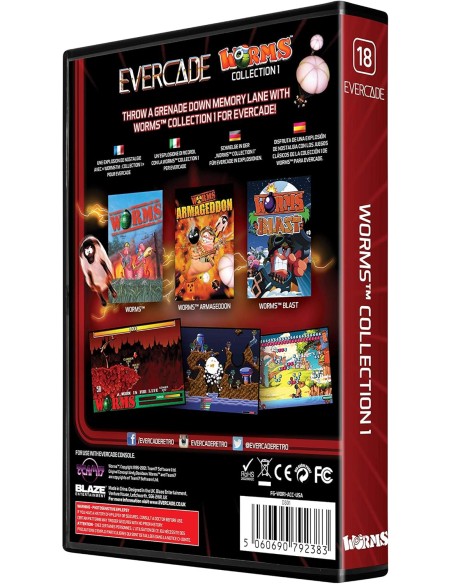 Cartucho con Juegos Worms Collection 1 para Videoconsola Evercade