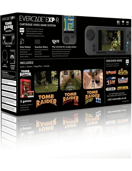 Videoconsola Evercade Modelo EXP-R BLAZE TAB Plus con Juegos Tomb Raider I, II y III