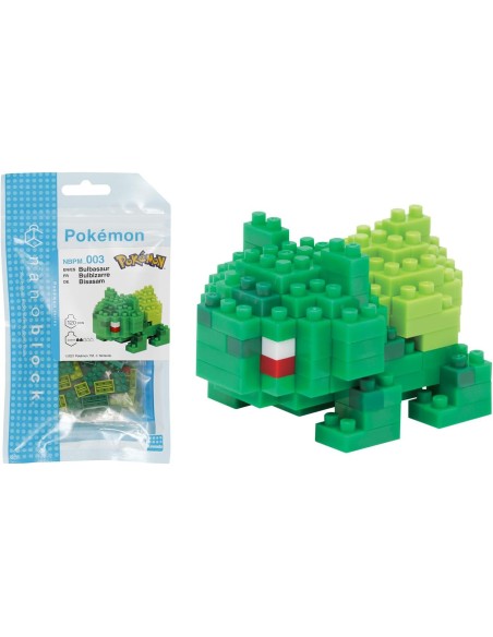 Figura Bandai Nanoblock para construir Pokemon Modelo Bulbasaur NBPM003