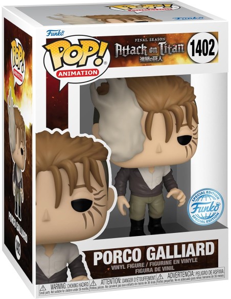 Figura Funko Pop! Animación El Ataque de los Titanes Porco Galliard Modelo 1402 | 71251 Edición Especial