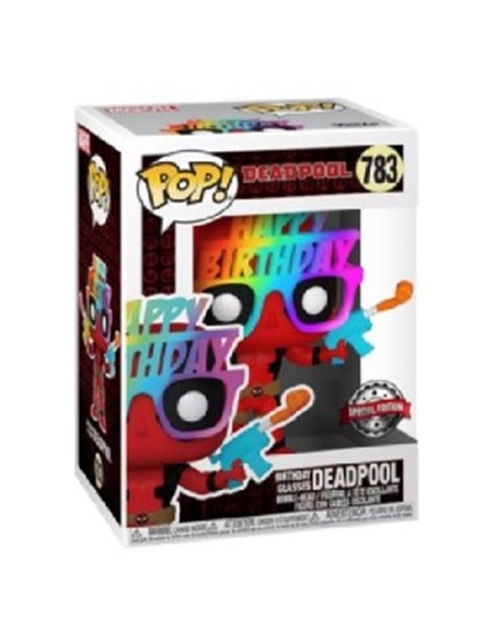 Figura Funko Pop! Marvel Deadpool con Gafas de Feliz Cumpleaños Modelo 783 | 54687 Edición Especial