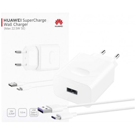 Cargador Huawei CP404 + Cable USB C - Carga Rápida 22.5W
