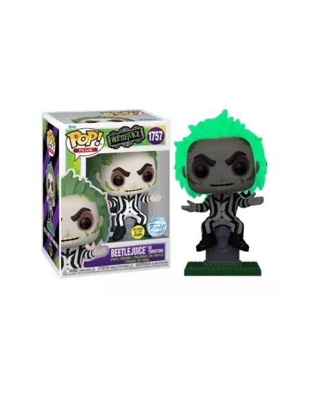 Figura Funko Pop! Películas Beetlejuice Beetlejuice sobre una tumba Modelo 1757 | 84453 Edición Especial Brilla en la Oscuridad