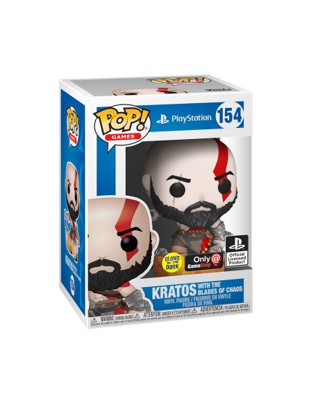 Figura Funko Pop! Juego Playstation Kratos con la Espada del Caos Modelo 154 | 36392 Edición Especial Brilla en la Oscuridad