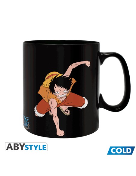 Taza Térmica de Cerámica Abystyle One Piece Modelo Luffy y Ace