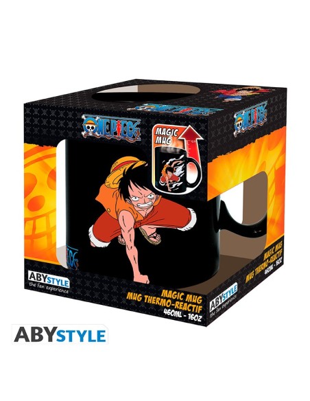 Taza Térmica de Cerámica Abystyle One Piece Modelo Luffy y Ace