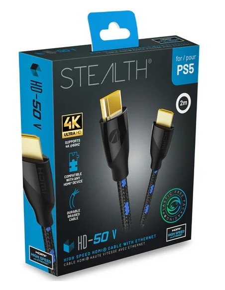 Cable HDMI Stealth de alta velocidad con Ethernet para PS5 Modelo HD-50