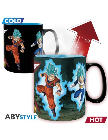 Taza Térmica de Cerámica Abystyle Dragon Ball Modelo Saiyans vs Black
